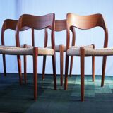 4 x dänische Stühle Niels O. Møller Teck Modèle 71
