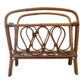 Vintage rattan magazine rack