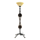 Brutalist floor lamp in wrought iron and glass paste