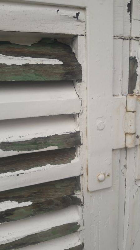 Shutters 4 leaves H148xW245cm (2) antique oak louvres pair 2