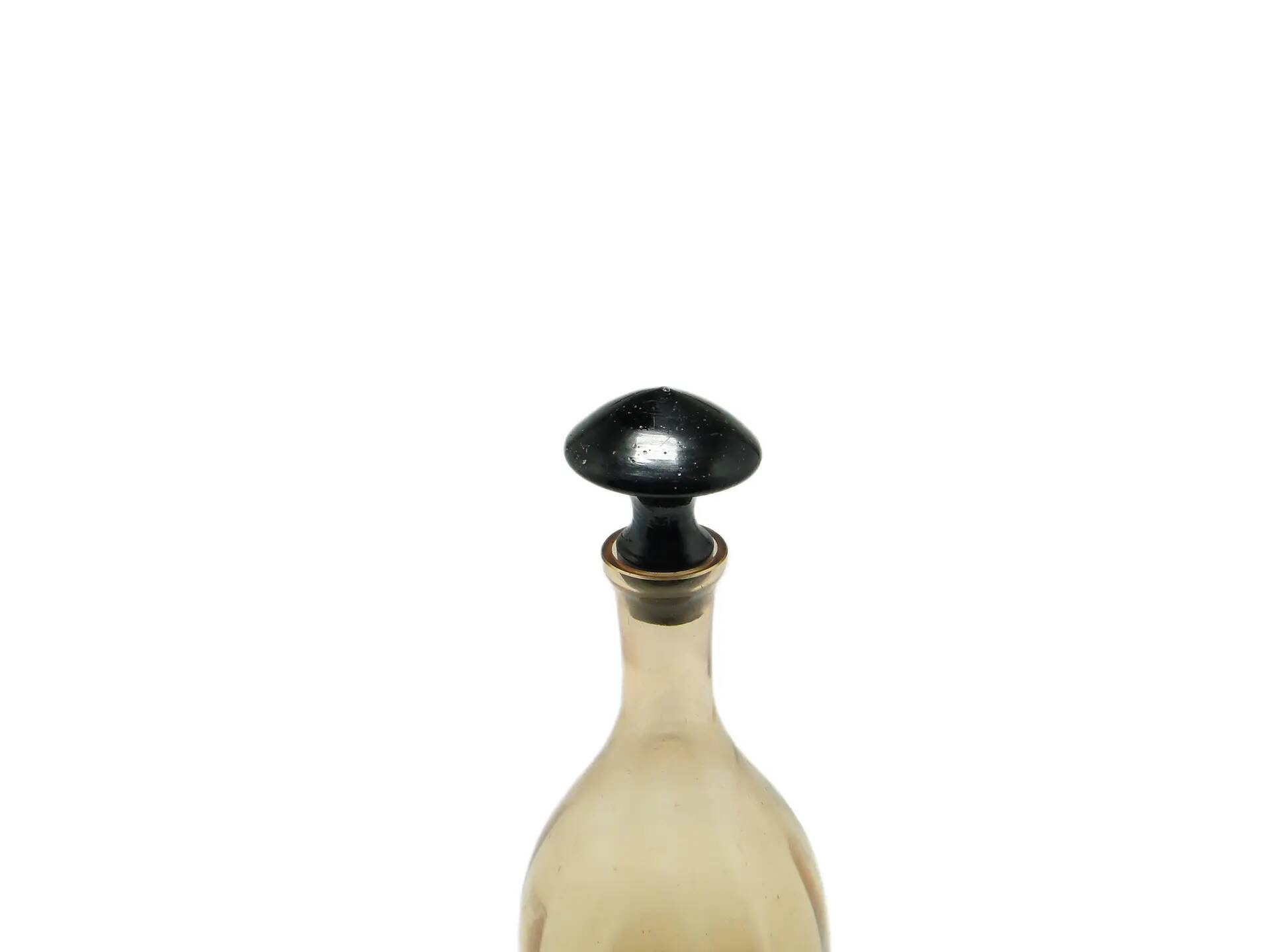 Art Deco decanter, pink glass, Poland, 1930s.