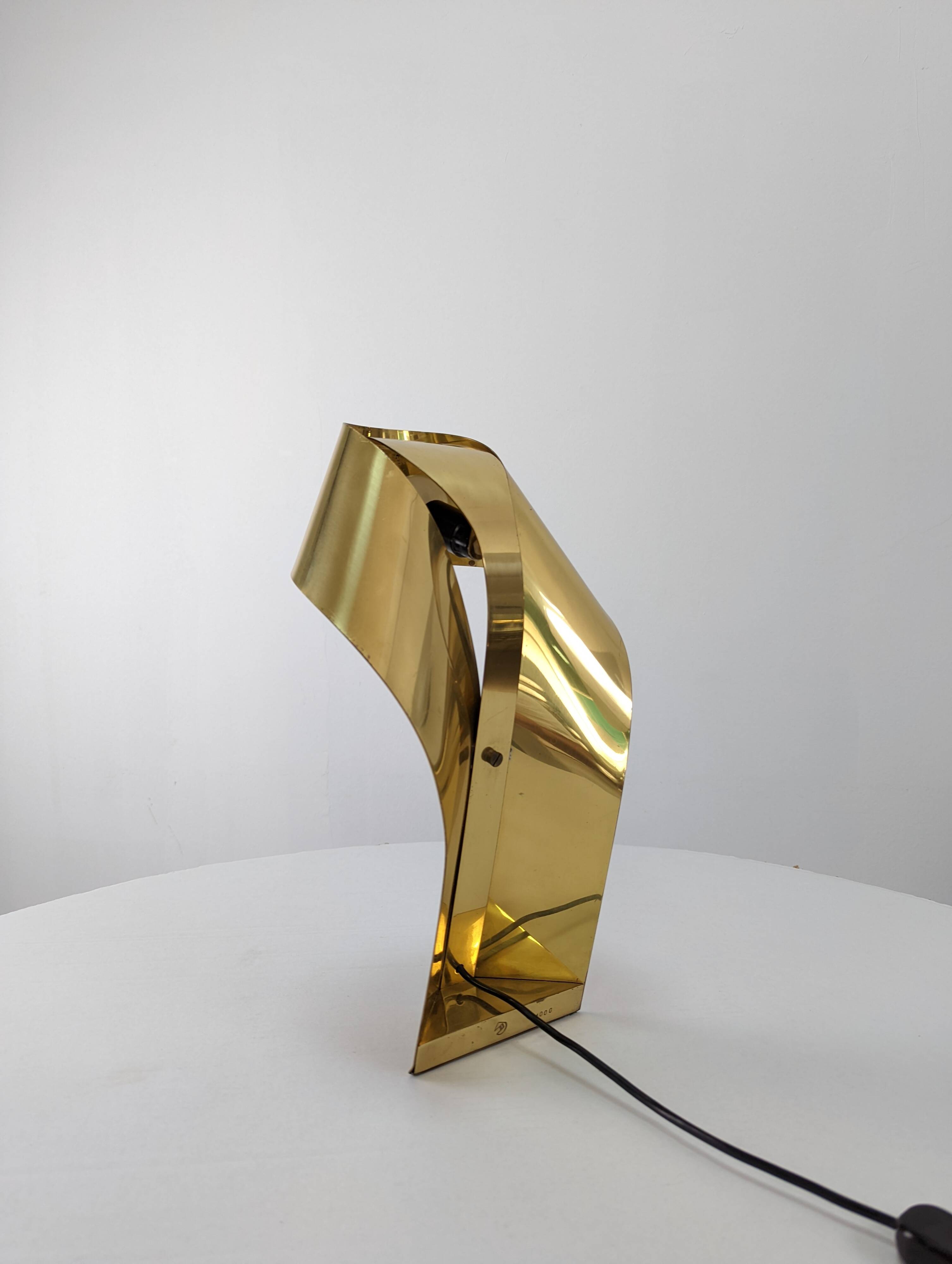 Limited Edition Sculptural Brass Lamp by Serge Mansau, 1970s