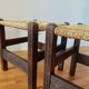 Pair of handcrafted stools from Friuli in carved wood, Italy, circa 1960.