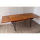 Vintage extendable dining table in wood and metal base, 1950
