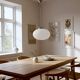 Art Deco oval white glass hanging lamp