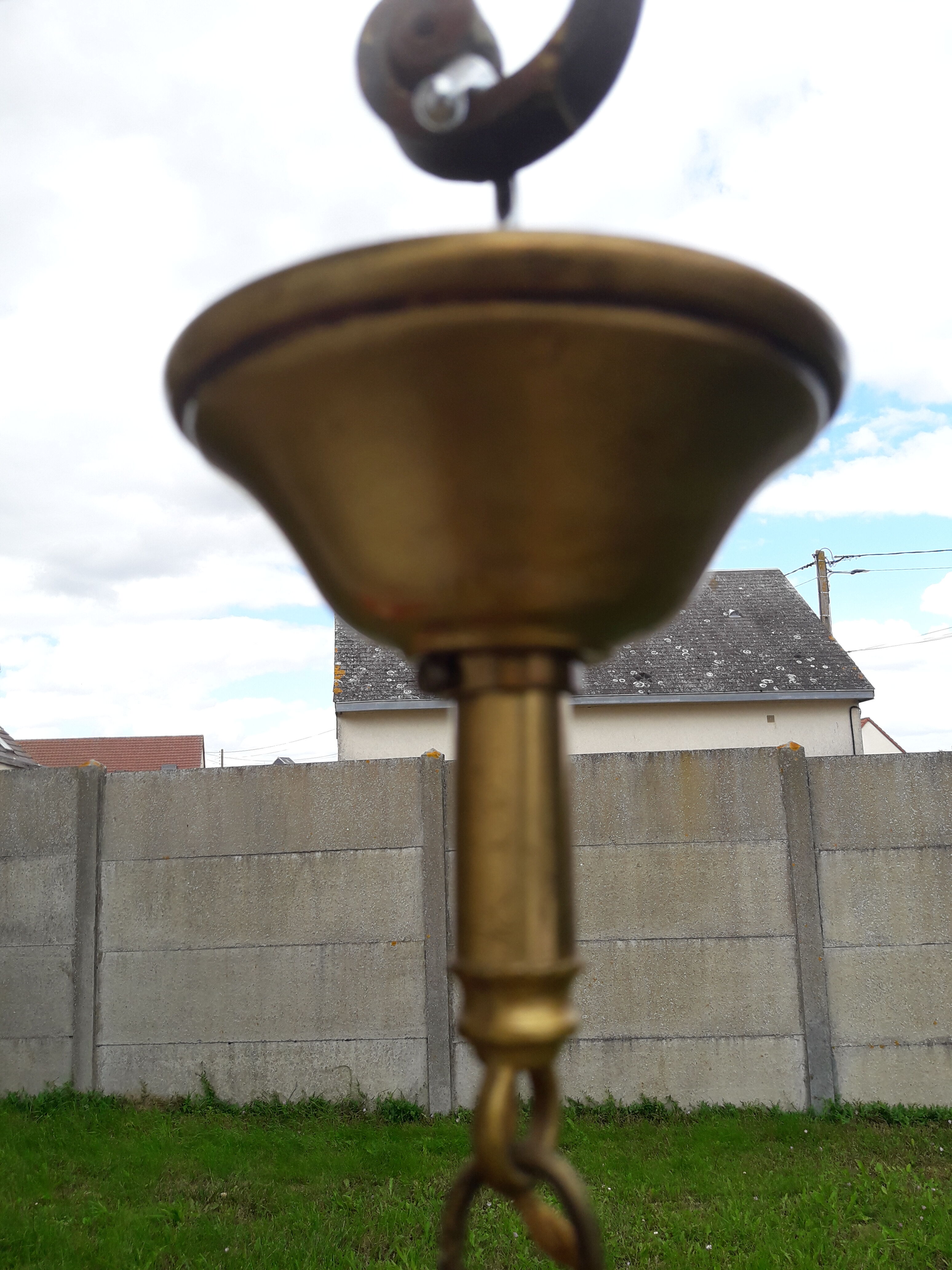 Vestibule lantern 3 lights in gilded bronze n°2