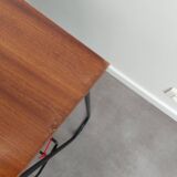 Side table with vinyl holder