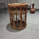 Peacok vintage bohemian chic rattan stool