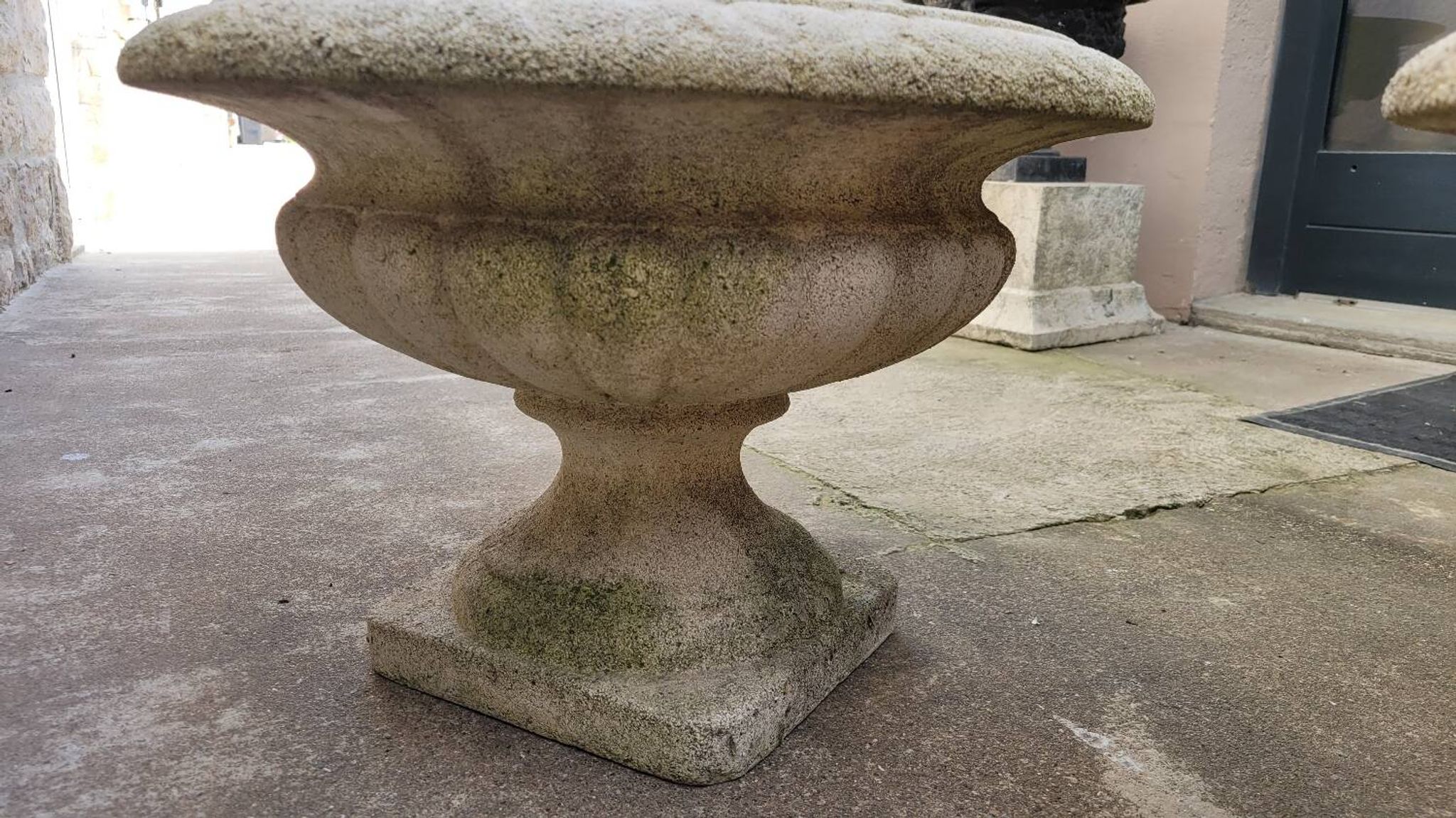 Pair of medicis vases in old reconstituted stone 1950s