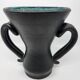 Jean Austruy Black Ceramic Ear Vase French 1950s Vintage