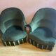 Pair of toad armchairs, duck green
