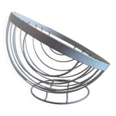 White painted metal fruit basket - Space Age - 1970s/1980s