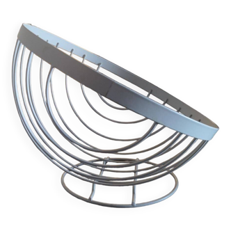 White painted metal fruit basket - Space Age - 1970s/1980s