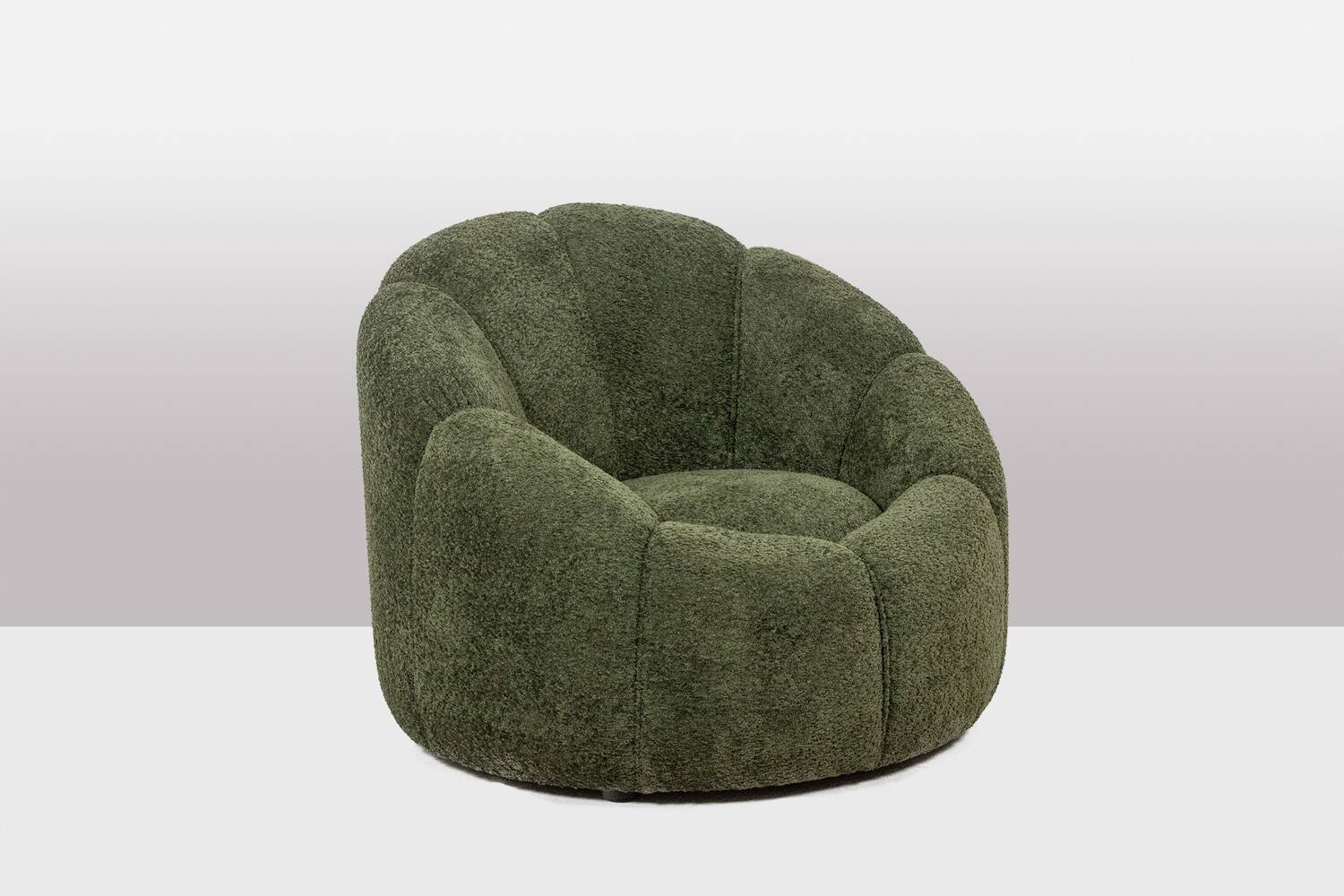 Pair of armchairs in bouclette fabric. Contemporary.