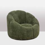 Pair of armchairs in bouclette fabric. Contemporary.