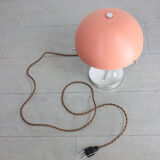 Mid-century pink sphere table lamp