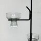 Mid-century metal and glass pendant light from the 1960s.