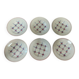 Set of six Badonviller soup plates with Normandy decor