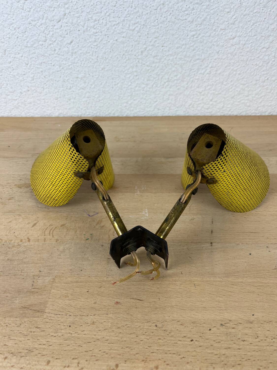 1950s perforated metal wall light