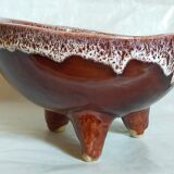 Ceramic tripod cup from accolay signed vintage