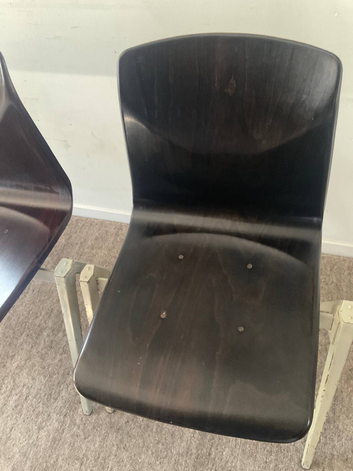 Pair of Pagholz-Germany industrial chairs from the 50s-60s