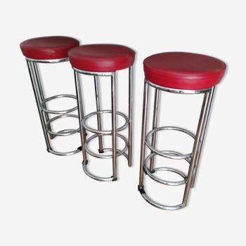 Lot de 3 tabourets de bar rétro