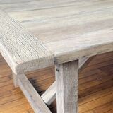 Farm table in solid old oak - Millau 200 by 100 cm