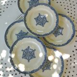 6 dessert plates ironstone J. Vieillard Bordeaux "Garland"