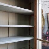 Magnificent pair of green painted fir bookcase display cabinet early 20th century