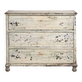 Large antique chest of drawers with white patina (circa 1920) #42