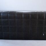 Ensemble de Salon Kashima Vintage en Cuir Noir par Michel Ducaroy pour Ligne Roset, 1976, Set de 3