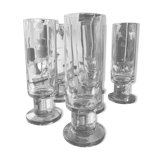 Set of 6 smoked champagne flutes Vintage 1970