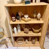 Raw wood display cabinet