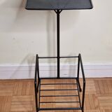 Perforated metal telephone holder console from the 1950s, 65 cm