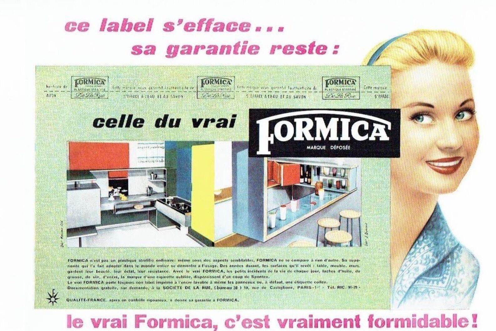 2-part kitchen furniture formica 60's