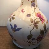 Vintage faience lamp with bird décor