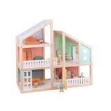 Retro wooden dollhouse in perfect condition