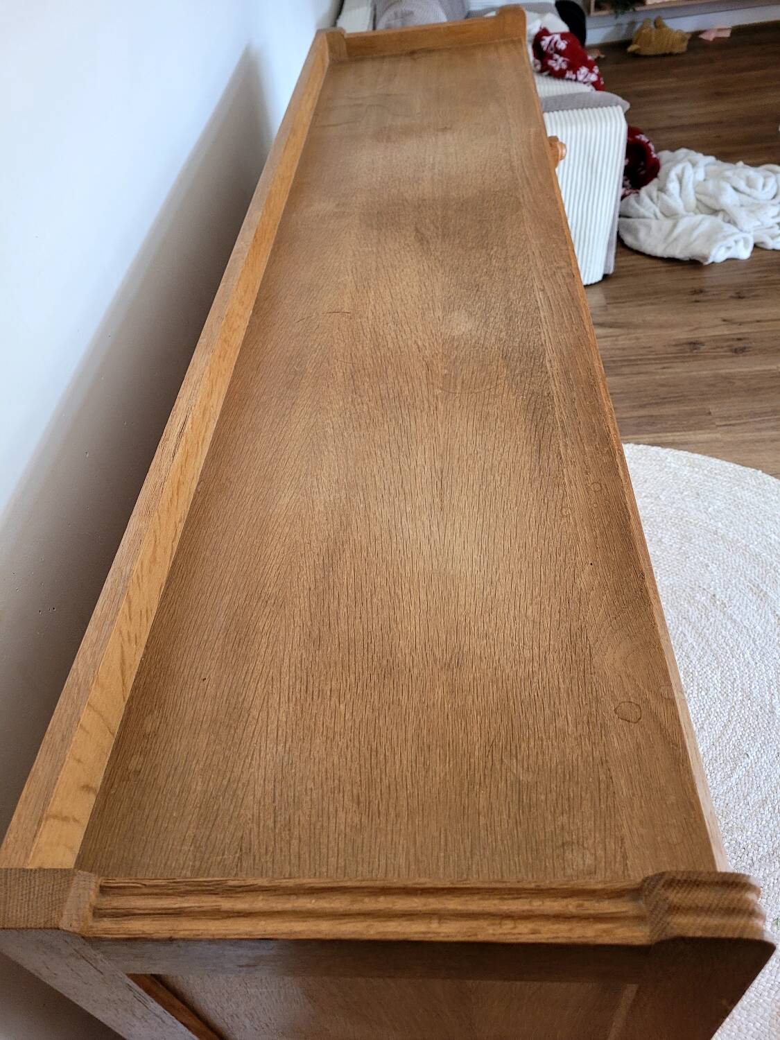 Vintage design oak buffet by Guillerme and Chambron