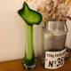 Vase feuille en verre doublé