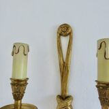 Paire d'appliques en bronze, noeuds et glands, édition Peris Andreu, 1970