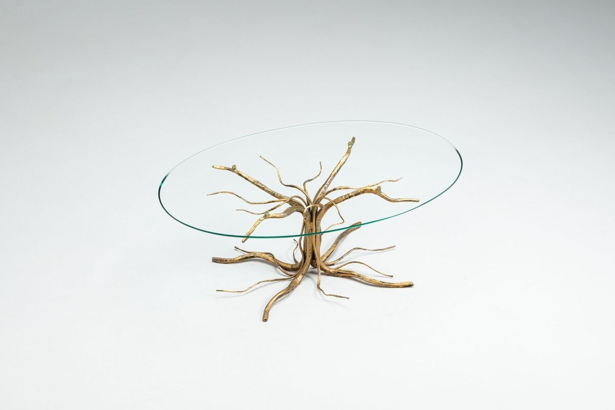 Salvino Marsura tree shaped brutalist coffee table Italy 1970