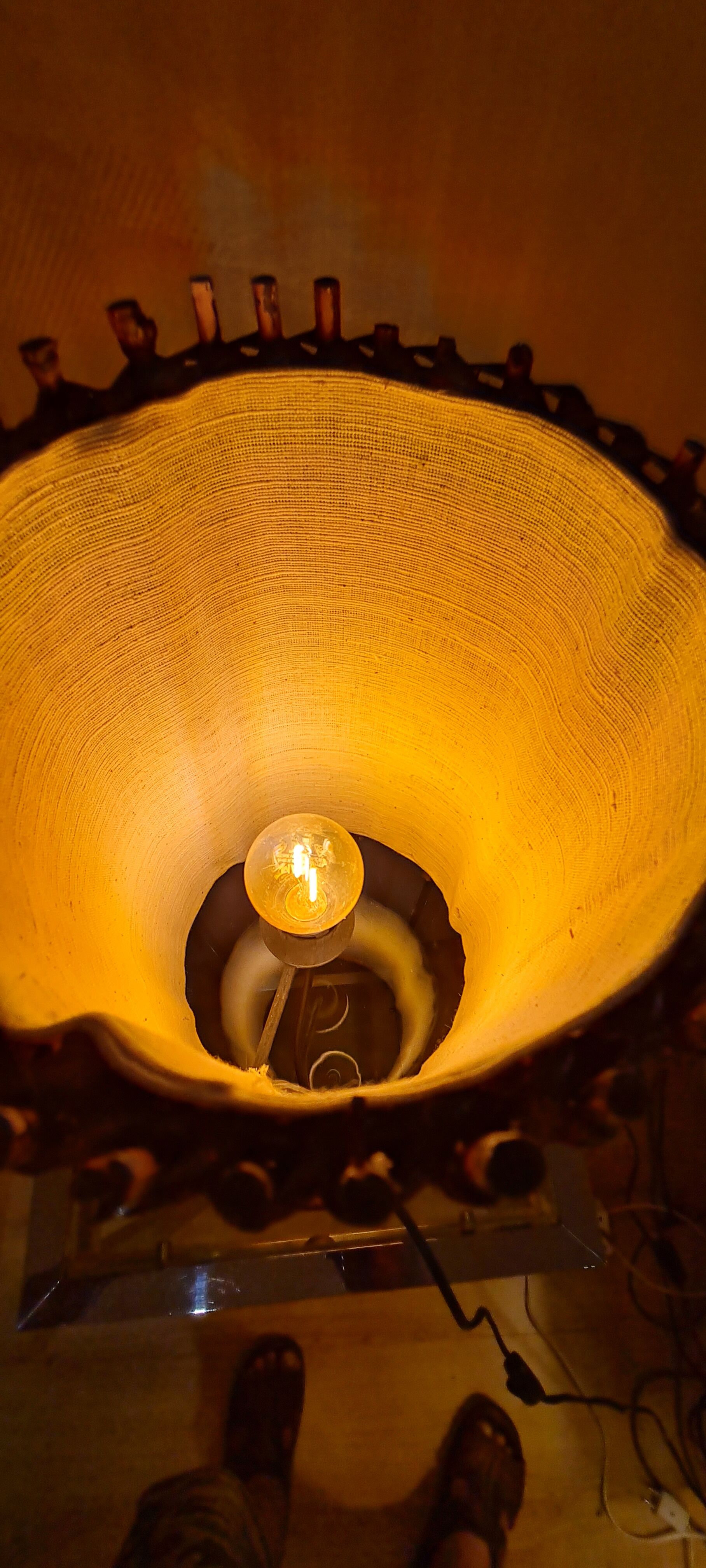 Wicker lamp rattan bamboo in the taste of louis sognot 1950 a 70