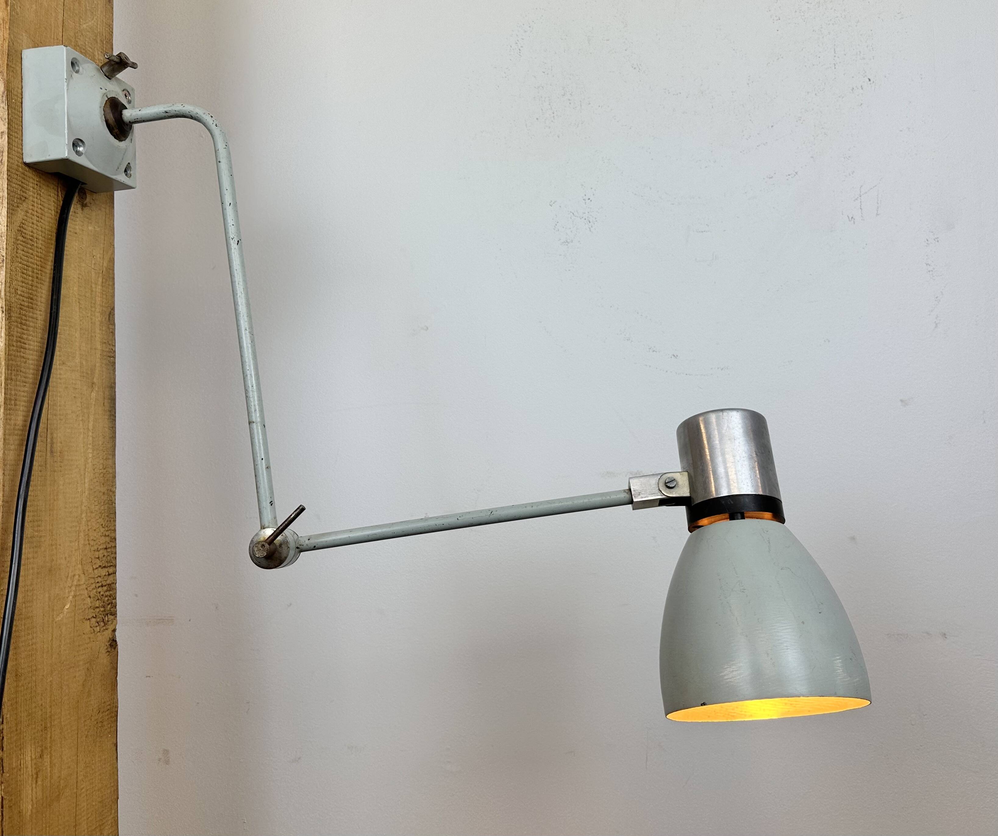 Grey Industrial Wall Lamp from Elektrosvit, 1970s