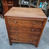 Old small vintage chest of drawers four drawers oak