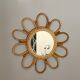 Mirror sun in rattan arched 48cm 1960