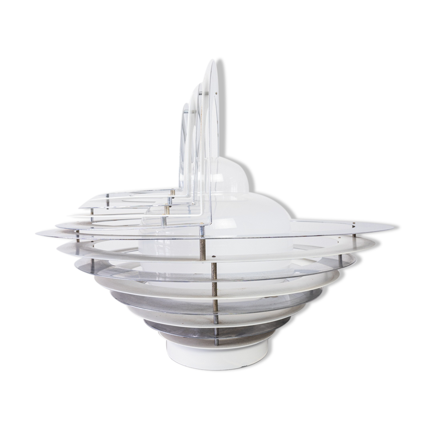 Metal round table lamp from the 70s vintage antique modern