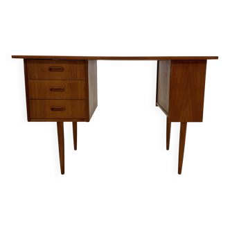 Small Danish Teak Asymmetrical Desk, 1960s.