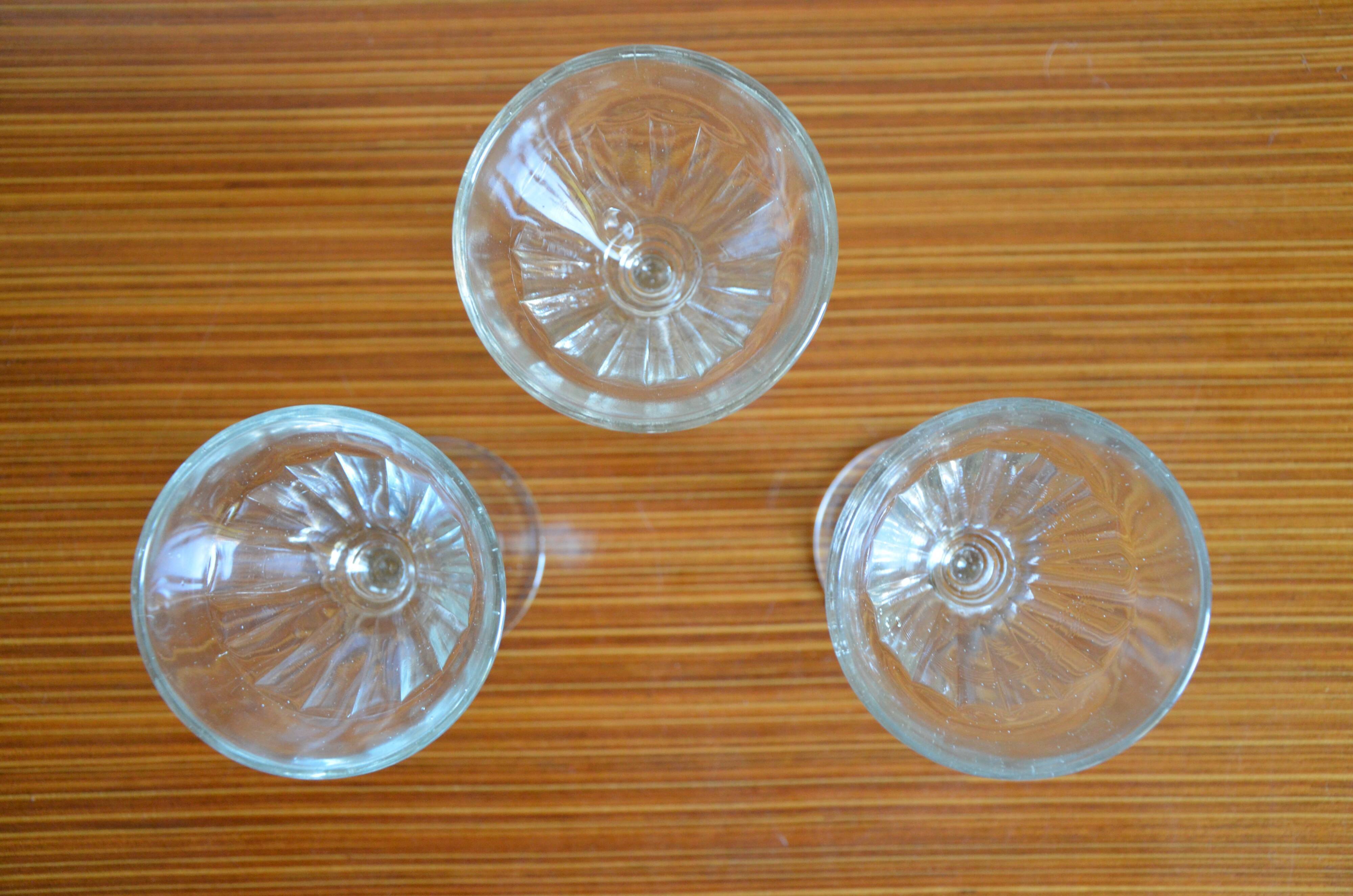 Lot de 3 verres anciens 1930