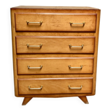 Commode vintage 4 tiroirs pieds compas