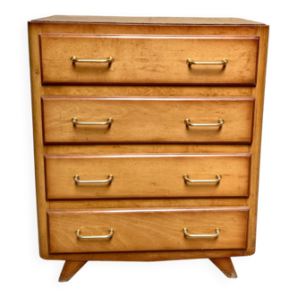 Vintage chest of drawers with 4 compass feet